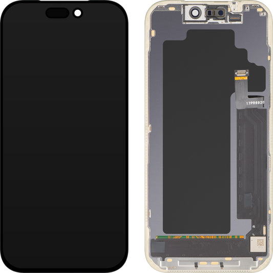MP érintőképernyős kijelző Apple iPhone 17 Pro kompatibilis, kerettel, OLED FHD IC Movable verzió, fekete