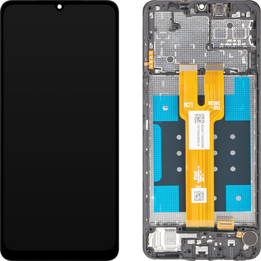 MP érintőképernyős kijelző kompatibilis a Samsung Galaxy A06 5G A066 készülékkel, kerettel, fekete