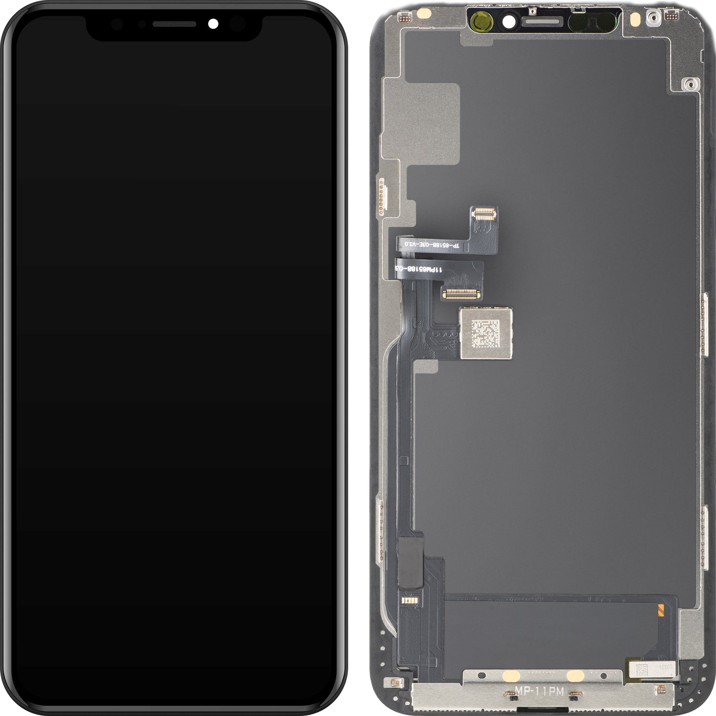 MP érintőképernyős kijelző kompatibilis az Apple iPhone 11 Pro Max készülékkel, kerettel, OLED FHD IC Movable verzió, fekete