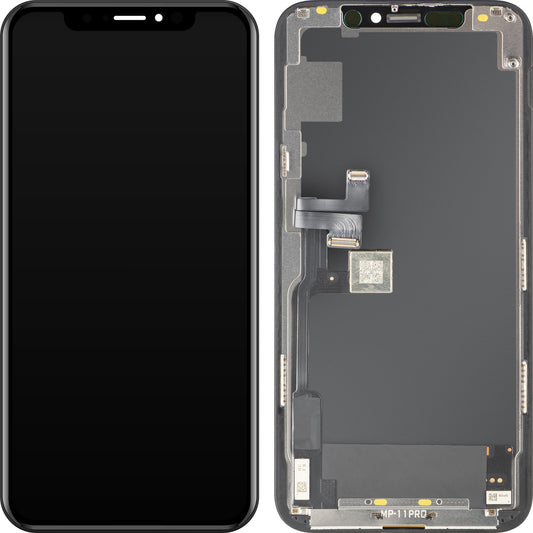 MP érintőképernyős kijelző kompatibilis Apple iPhone 11 Pro-hoz, kerettel, OLED FHD IC Movable verzió, fekete