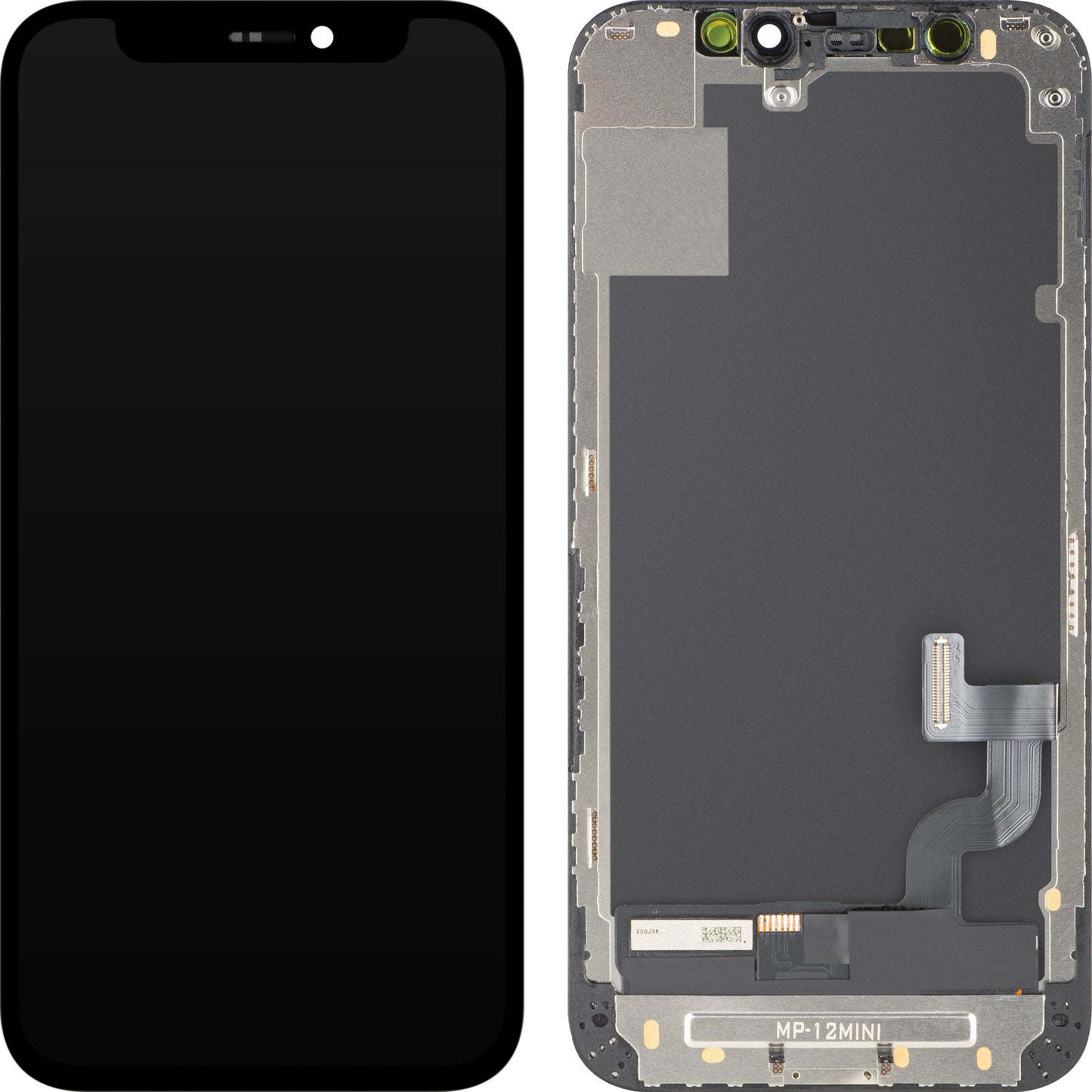 MP Touchscreen Display compatible with Apple iPhone 12 mini, with Frame, OLED FHD IC Movable Version, Black