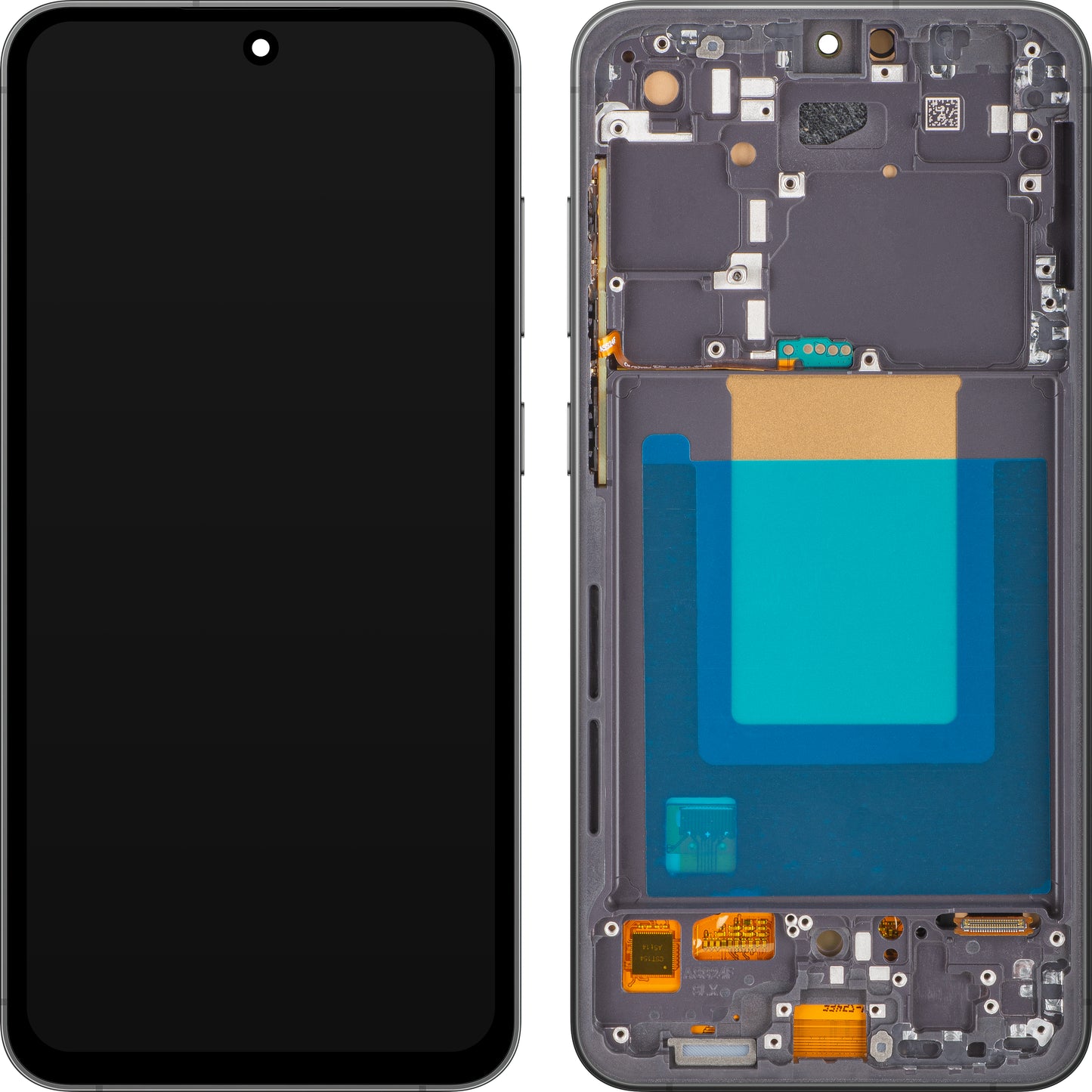 MP érintőképernyős kijelző kompatibilis a Samsung Galaxy S24 FE S721-gyel, kerettel, OLED verzió, fekete