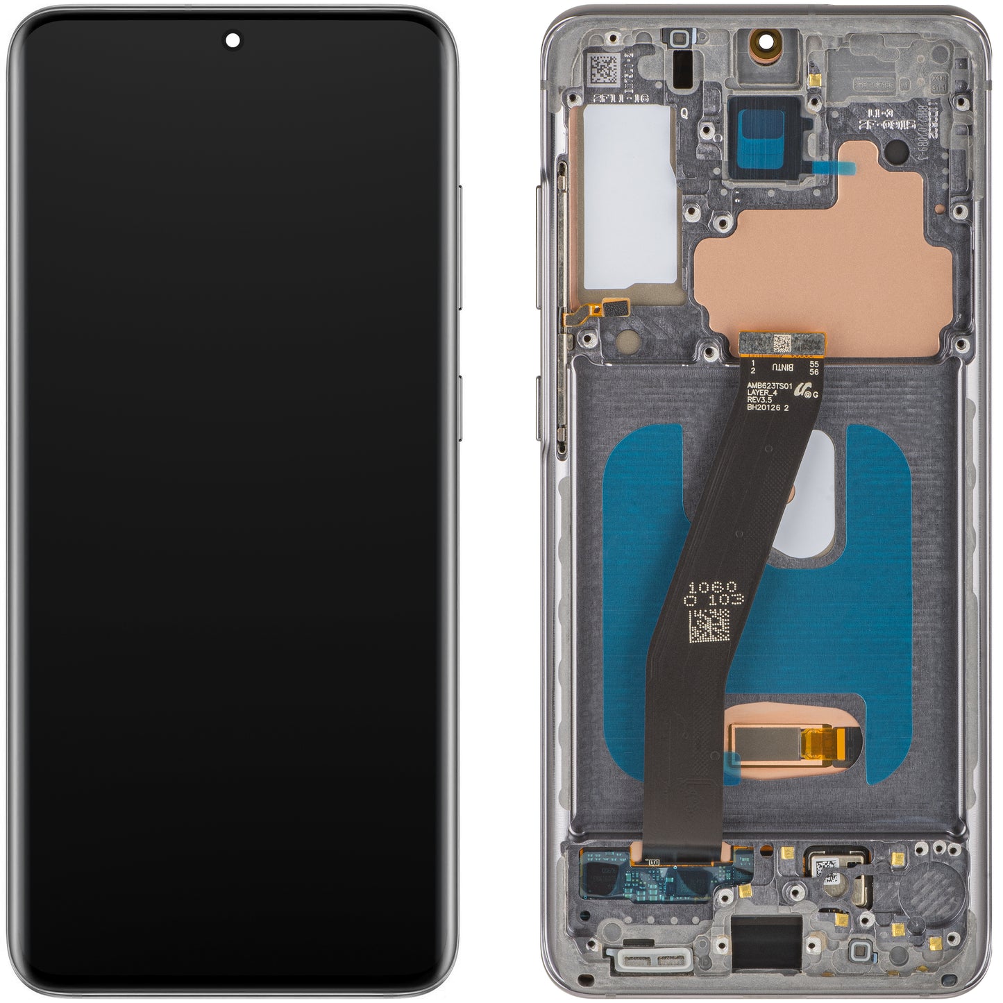MP Touchscreen Display compatible with Samsung Galaxy S20 5G G981 / S20 G980, with Frame, OLED Version, Black