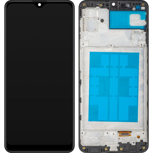 MP érintőképernyős kijelző kompatibilis a Samsung Galaxy M32 M325 készülékkel, kerettel, fekete