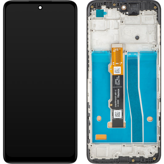 MP érintőképernyős kijelző kompatibilis a Motorola Moto G42-vel, kerettel, fekete