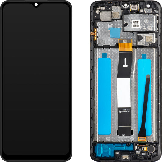 MP érintőképernyős kijelző kompatibilis Xiaomi Redmi 12C-vel, kerettel, fekete, csere