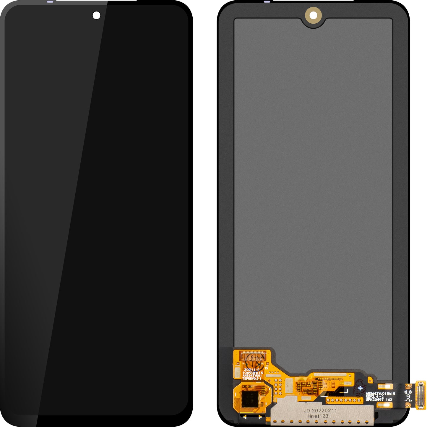 MP érintőképernyős kijelző kompatibilis Xiaomi Poco M5s / Redmi Note 10 / Note 10S készülékekhez, OLED verzió, újrazárva