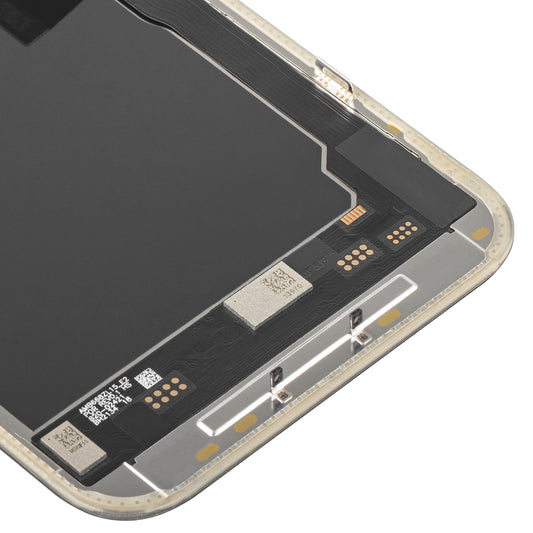 MP érintőképernyős kijelző kompatibilis az Apple iPhone 15 Pro Max-szal, Kerettel, Mozgatható IC Soft OLED 120Hz FHD verzió, Fekete