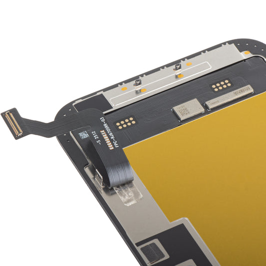 MP érintőképernyős kijelző kompatibilis az Apple iPhone 15 Plus-szal, Kerettel, Soft OLED FHD IC Movable verzió, Fekete