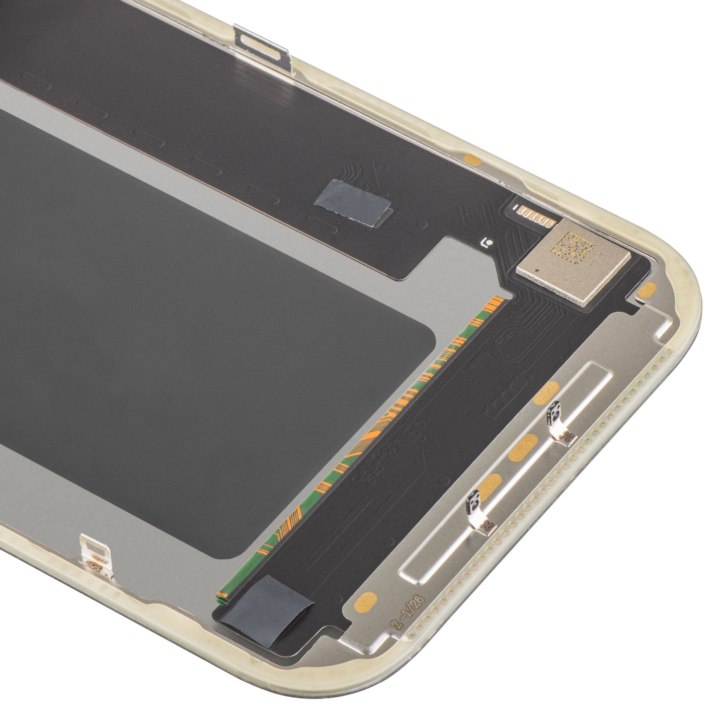 MP érintőképernyős kijelző Apple iPhone 17 Pro kompatibilis, kerettel, OLED FHD IC Movable verzió, fekete