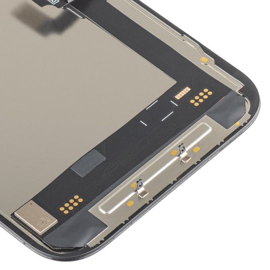 MP érintőképernyős kijelző kompatibilis az Apple iPhone 16-tal, kerettel, Soft OLED FHD 120Hz IC Movable változat, Fekete