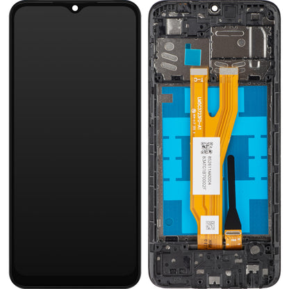 MP érintőképernyős kijelző kompatibilis a Samsung Galaxy A03 Core A032 készülékkel, kerettel, Fekete 