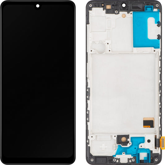 MP érintőképernyős kijelző kompatibilis a Samsung Galaxy A41 A415 készülékkel, kerettel, Fekete 