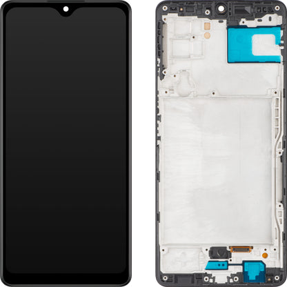 Érintőképernyős MP kijelző kompatibilis a Samsung Galaxy A42 5G A426 készülékkel, kerettel, Fekete 