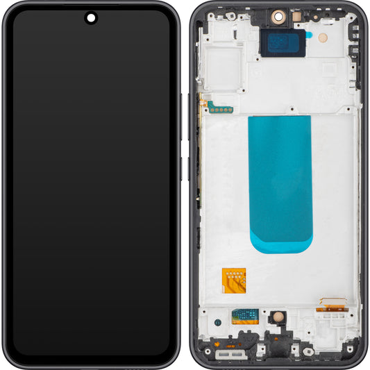 MP érintőképernyős kijelző kompatibilis a Samsung Galaxy A54 A546 készülékkel, kerettel, fekete (grafit) 