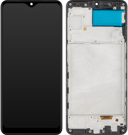 MP érintőképernyős kijelző kompatibilis a Samsung Galaxy A22 A225 készülékkel, kerettel, OLED verzió, fekete 