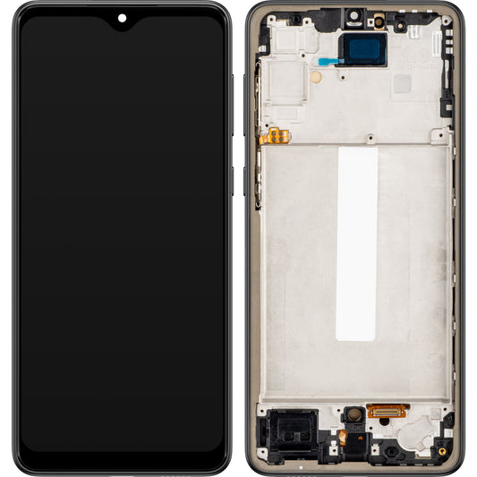 MP érintőképernyős kijelző kompatibilis a Samsung Galaxy A33 5G A336 készülékkel, kerettel, OLED verzió, fekete 