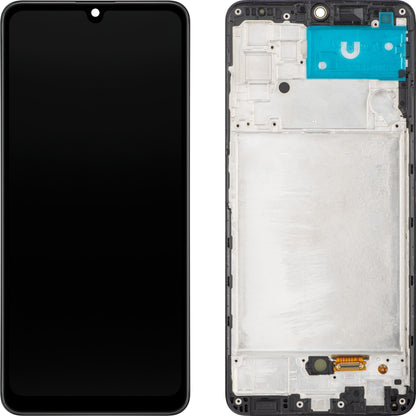 MP érintőképernyős kijelző kompatibilis a Samsung Galaxy A32 A325 készülékkel, kerettel, OLED változat, fekete 