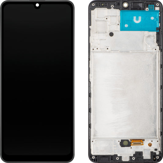 MP érintőképernyős kijelző kompatibilis a Samsung Galaxy A32 A325 készülékkel, kerettel, OLED változat, fekete 