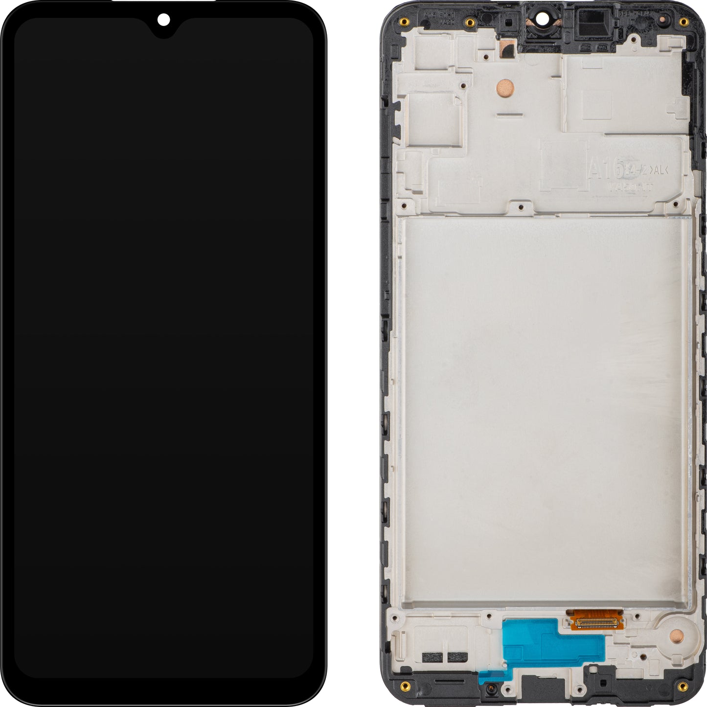 Érintőképernyős MP kijelző kompatibilis a Samsung Galaxy A16 5G A166 készülékkel, kerettel, Fekete