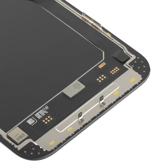 MP érintőképernyős kijelző kompatibilis az Apple iPhone 13 Pro Max-szal, kerettel, Mozgatható IC Soft OLED 120Hz FHD verzió, Fekete