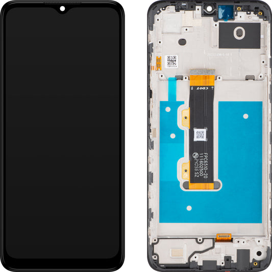 Nokia G22 Érintőképernyő kijelző kerettel, fekete, Szervizcsomag 701010132326H001 