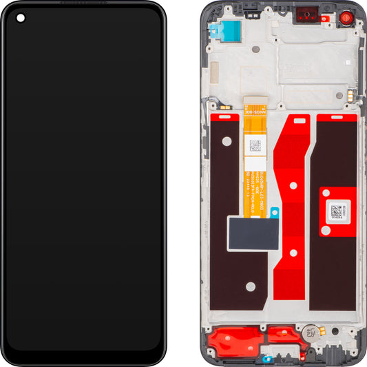 Oppo A54 érintőképernyős kijelző kerettel, Fekete (Crystal Black), Service Pack 4907222