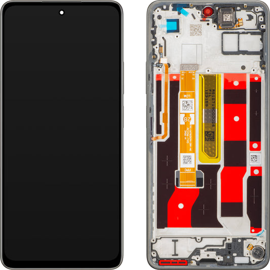 Oppo A5 Energy / A5 Pro érintőképernyős kijelző, kerettel, barna (Mocha Brown), Service Pack 621029000495