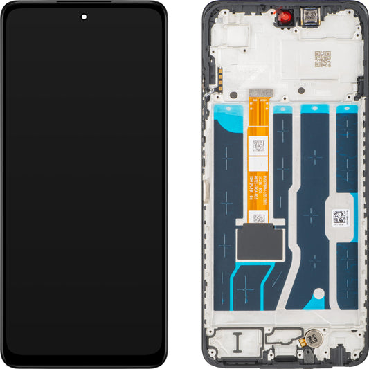 Kijelző érintőképernyővel Oppo A5 4G-hez, kerettel, fekete, Service Pack 621029000585