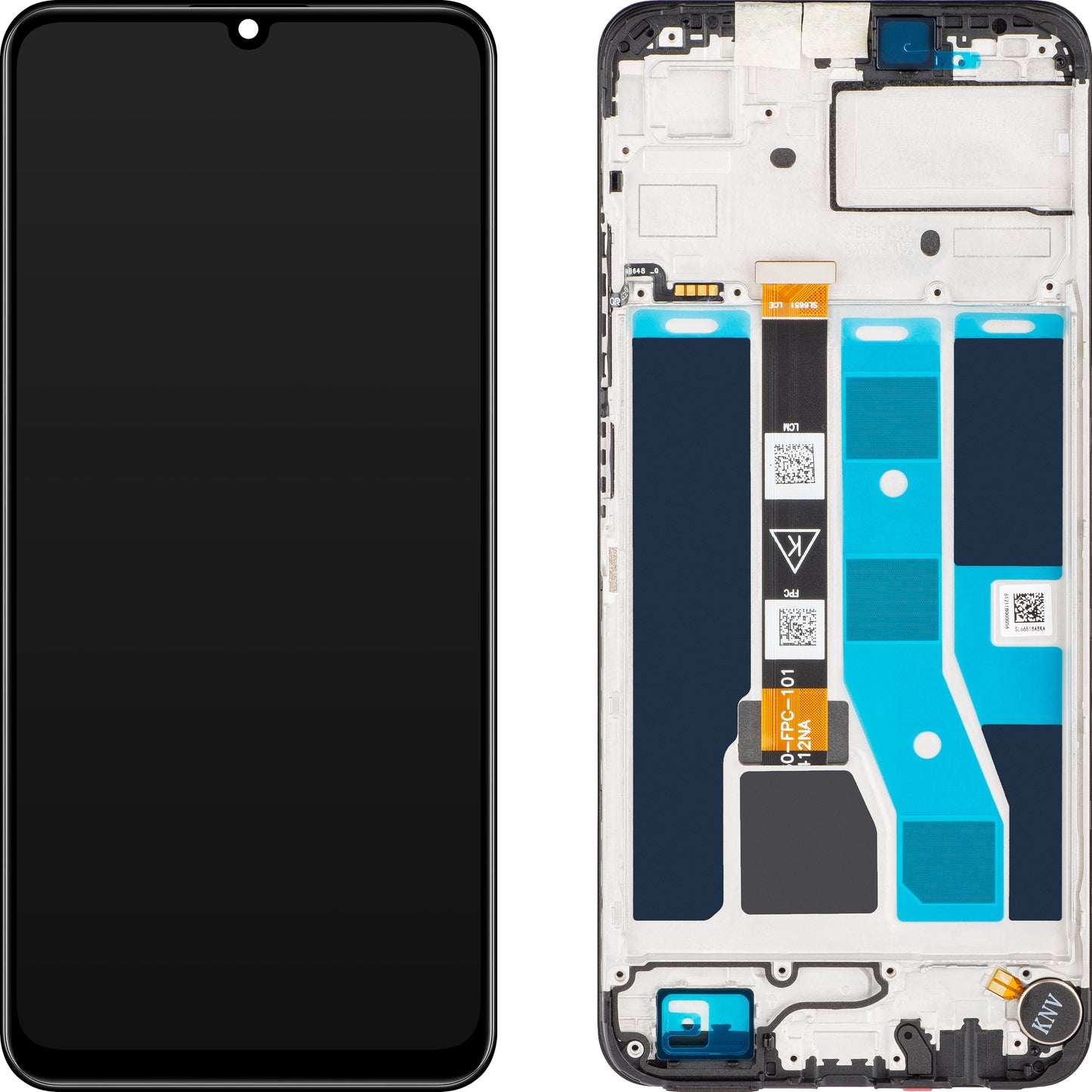 Realme C53 érintőképernyős kijelző, kerettel, Fekete (Mighty Black), Swap 621029000039