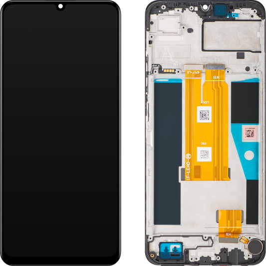 Realme Note 60 érintőképernyős kijelző, kerettel, Fekete (Marble Black), Service Pack 621029000222