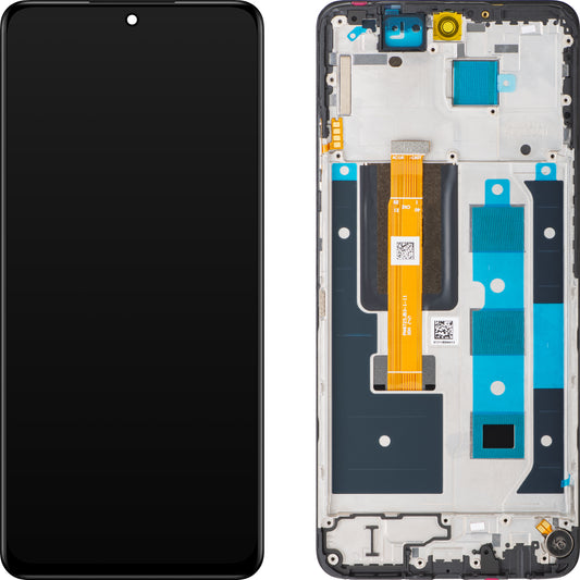 Realme 12 érintőképernyős kijelző, kerettel, fekete, csere 621029000184