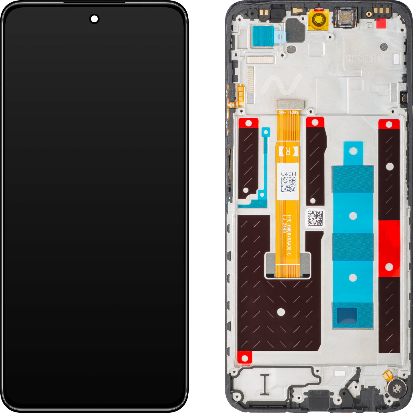 Realme 14x érintőképernyős kijelző, kerettel, fekete (Carbon Black), Swap 621029000456
