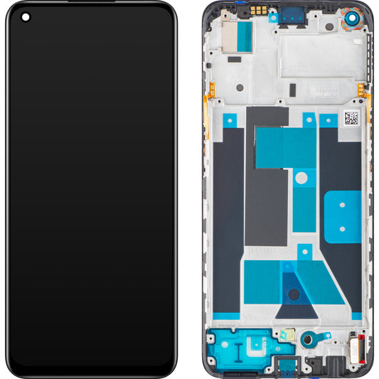 Realme 9 érintőképernyős kijelző, kerettel, fekete, csere 4130176