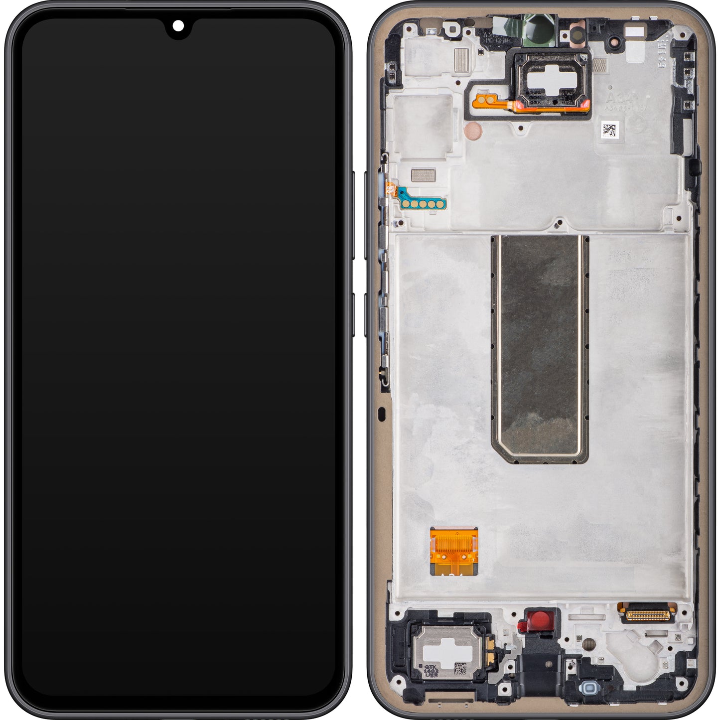 Érintőképernyős kijelző Samsung Galaxy A34 A346, kerettel, fekete (grafit), szervizcsomag GH82-31200A