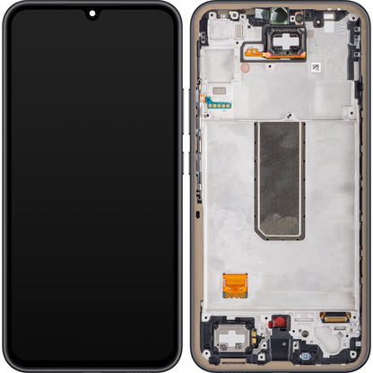 Érintőképernyős kijelző Samsung Galaxy A34 A346, kerettel, fekete (grafit), szervizcsomag GH82-31200A