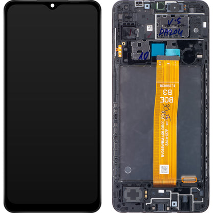 Samsung Galaxy A12 Nacho A127 érintőképernyős kijelző, kerettel, fekete, újrazárt GH82-26486A