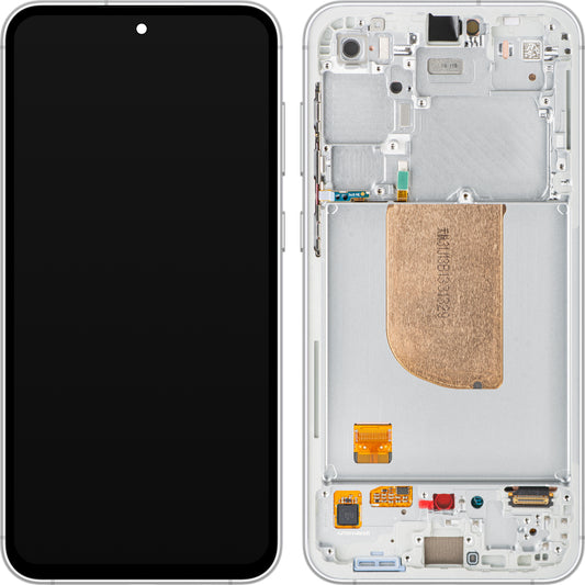 Samsung Galaxy Galaxy S23 FE S711 érintőképernyős kijelző kerettel, fehér (krém), szervizcsomag GH82-32854B 