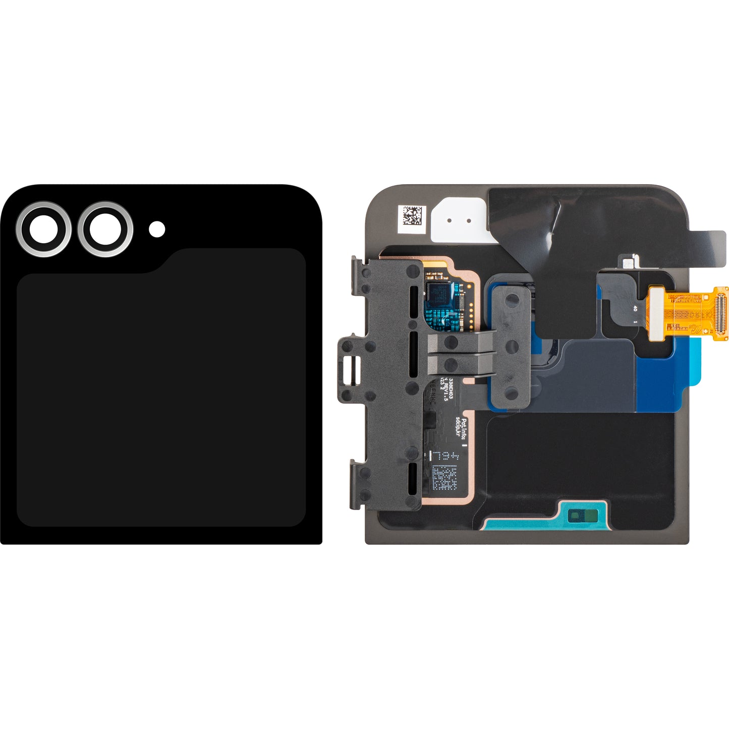 Samsung Galaxy Z Flip6 F741 kijelző érintőképernyővel, Sub Outer, fehér, Service Pack GH97-30012F
