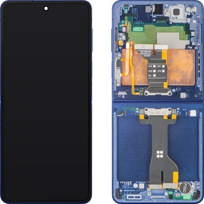 Kijelző érintőképernyővel Samsung Galaxy Z Flip7 F766, Kerettel, Belső Alkatrésszel, Kék (Blue Shadow), Szervizcsomag GH82-37581A