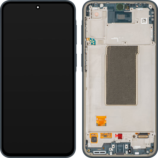 Samsung Galaxy A37 5G érintőképernyős kijelző, kerettel, zöld (szürkészöld), Service Pack GH82-39232B