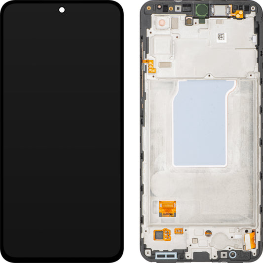 Samsung Galaxy A27 5G érintőképernyős kijelző, kerettel, fekete, Service Pack GH82-39944A