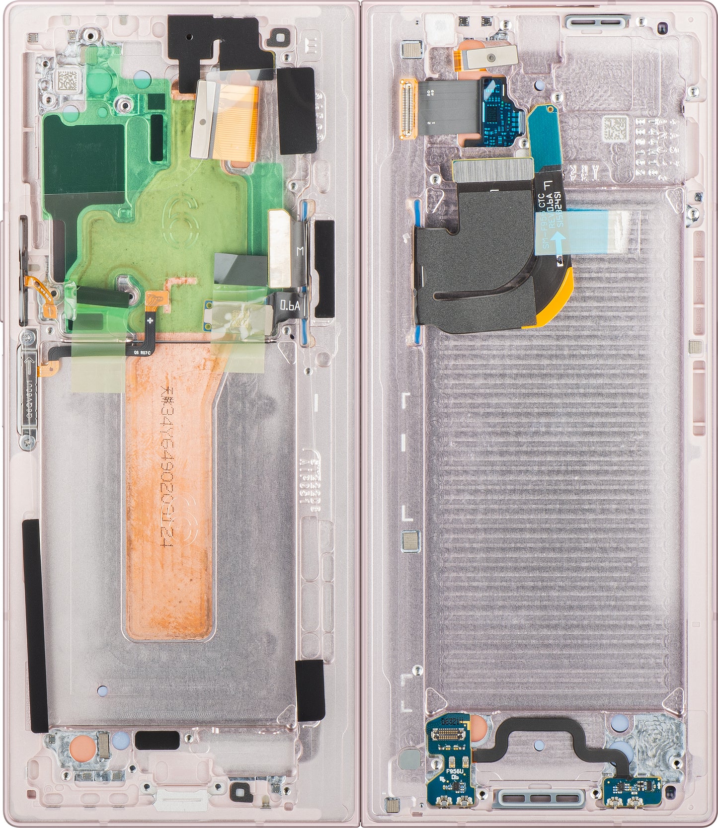 Samsung Galaxy Z Fold6 F956 érintőképernyős kijelző, kerettel, belső aljjal, rózsaszín, Service Pack GH82-35042B