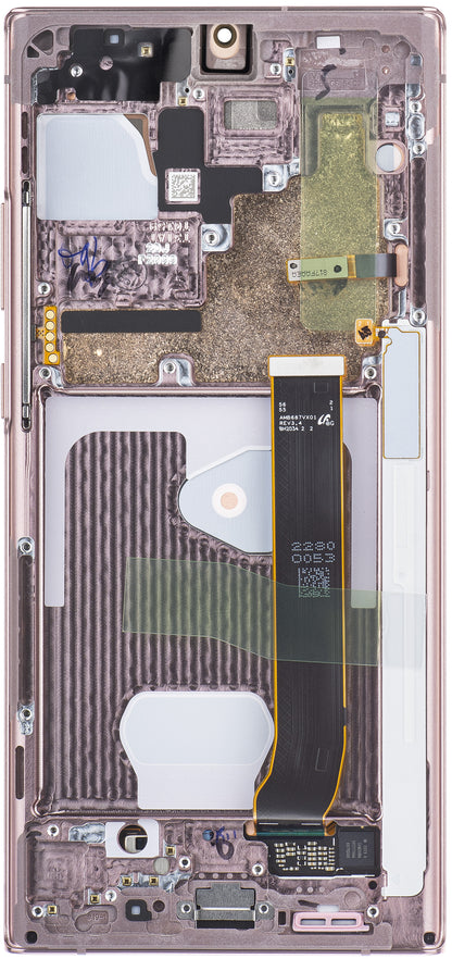 Samsung Galaxy Galaxy Note 20 Ultra 5G N986 / Note 20 Ultra N985 érintőképernyős kijelző kerettel, misztikus bronz, szervizcsomag GH82-31453D 