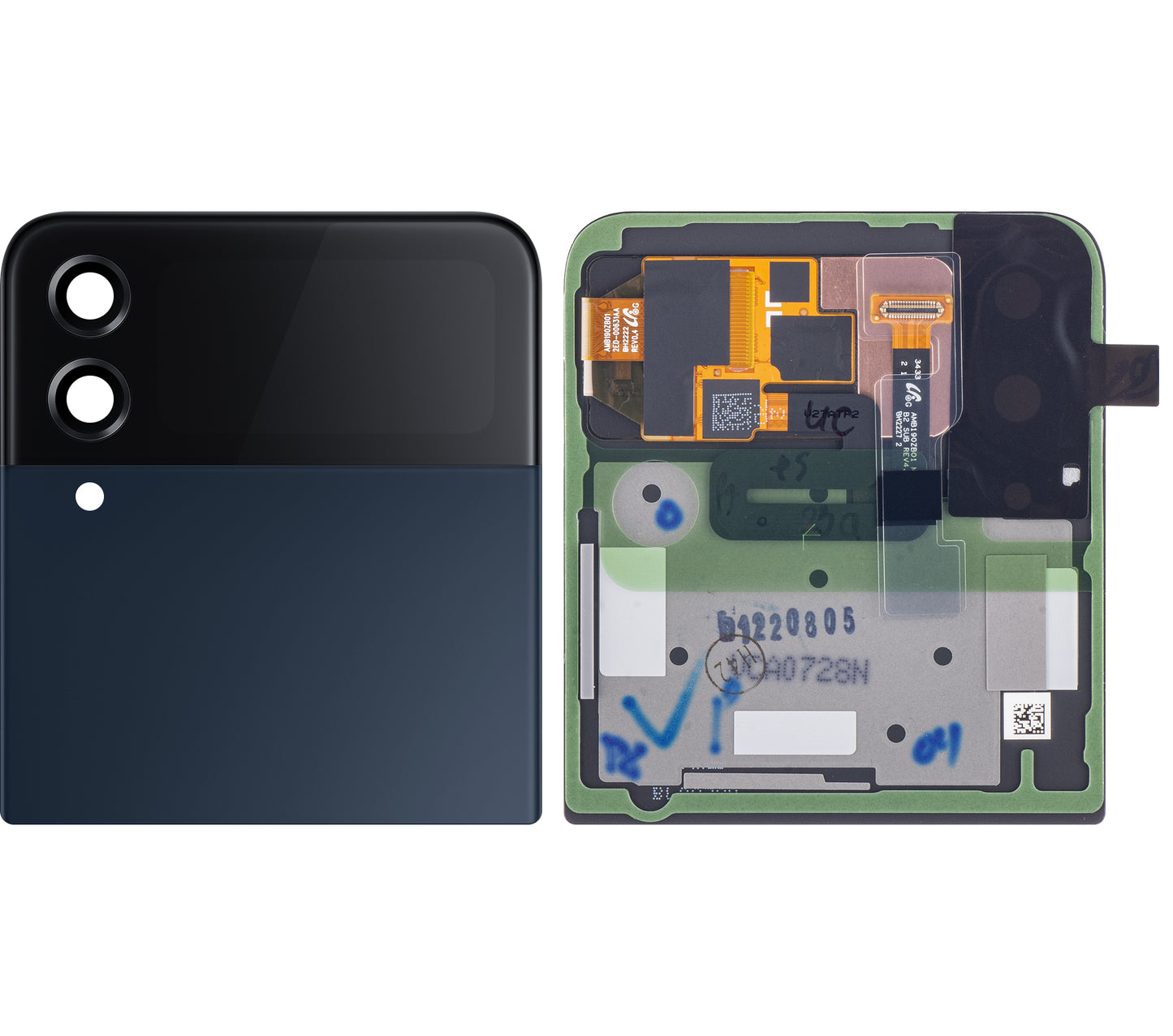 Érintőképernyős kijelző Samsung Galaxy Z Flip4 F721, Sub Outer, Blue (Bespoke), szervizcsomag GH97-27947E