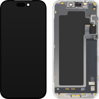 Érintőképernyős kijelző és fényközelségérzékelő MP kompatibilis az Apple iPhone 17 Pro készülékkel, kerettel, OLED FHD 120Hz diagnosztikai szoftververzió, fekete