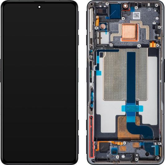 Xiaomi Poco F4 GT érintőképernyős kijelző, kerettel, Fekete (Stealth Black), Service Pack 5600090L1000