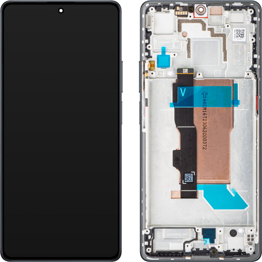 Xiaomi Poco F5 érintőképernyős kijelző, kerettel, fekete, Service Pack 560001M16T00