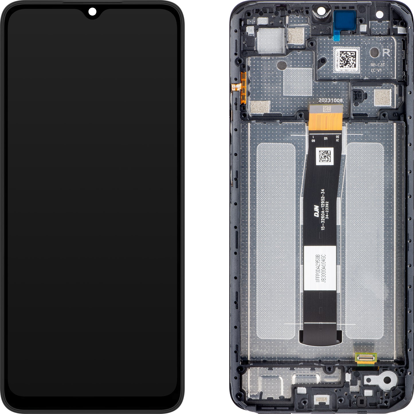 Xiaomi Redmi 12C érintőképernyős kijelző, kerettel, szürke (Graphite Gray), Swap 5600010C3T00