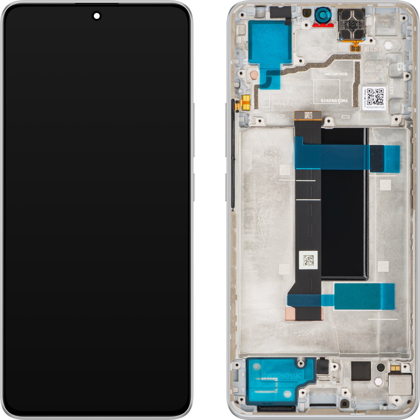 Xiaomi Poco X6 / Redmi Note 13 Pro 5G érintőképernyős kijelző, kerettel, fehér, Service Pack 560001N16P00